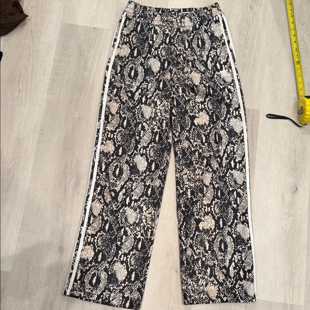 adidas Black and White Snake Print Track Pants